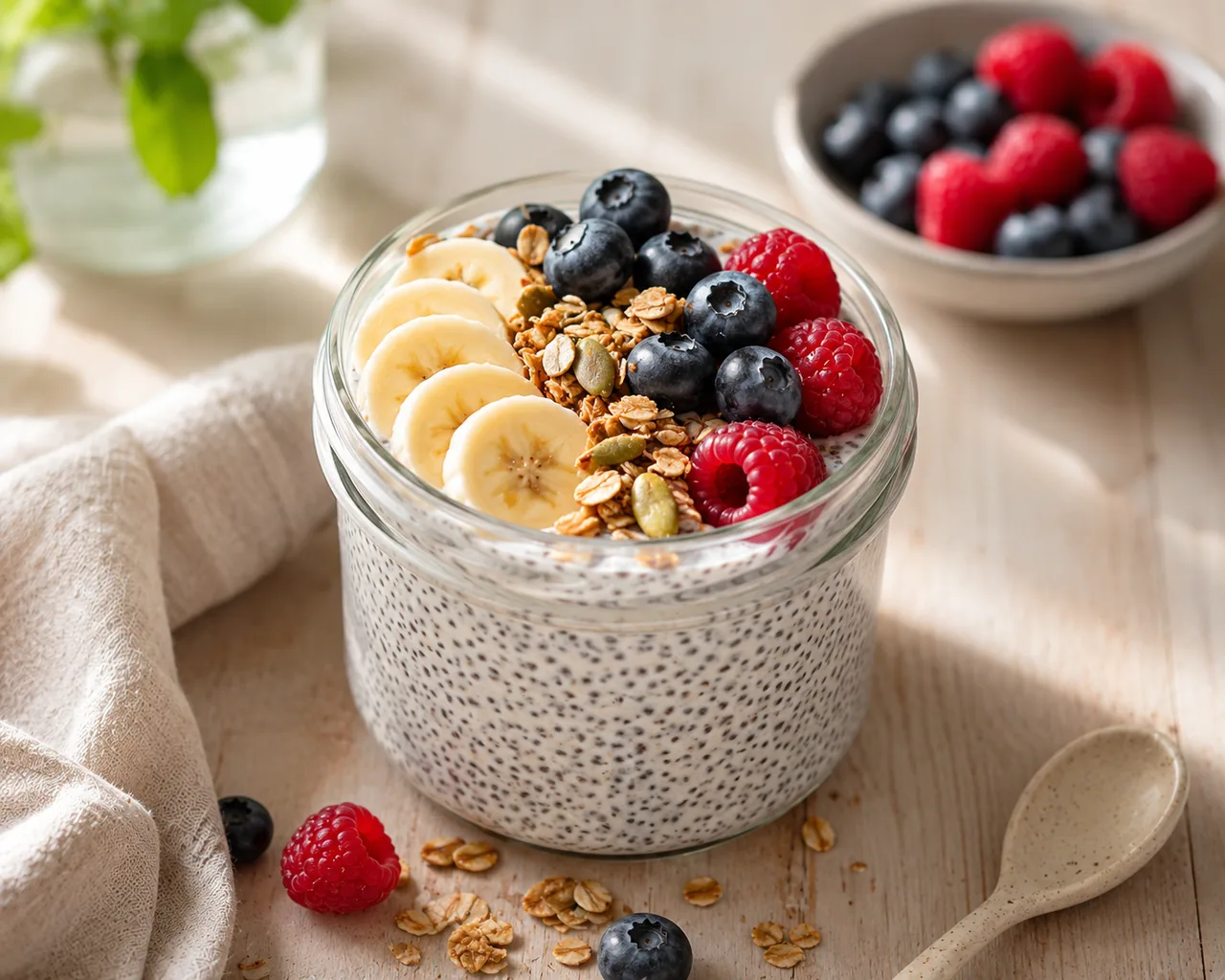 Krämig chiapudding med bär